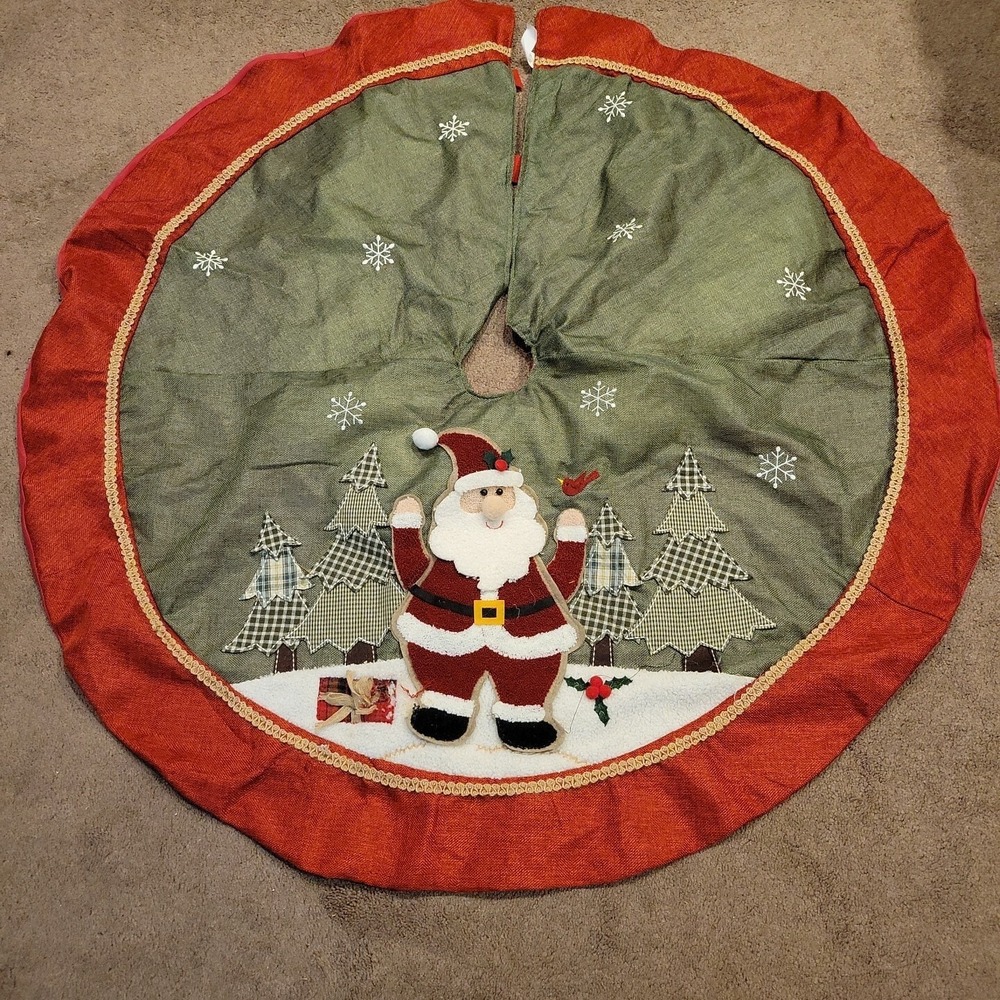 Christmas Tree Skirt Collar‎ 48 Inch Santa Soft Christmas Holiday